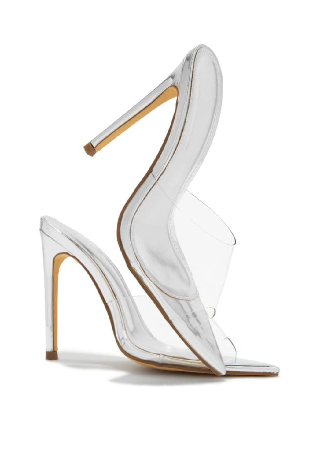 DINSIM Clear Metallic Stiletto Mule - Image 2